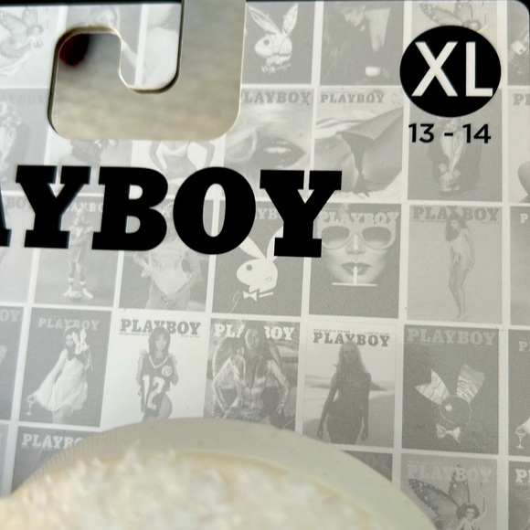 PLAYBOY BUNNY Authentic Cream/Black Logo Detailed Memory Foam Men’s Slippers - Picture 8 of 9